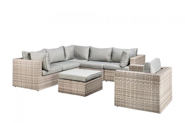 SUNS Loungeset met Loungestoel Alicante Halfmoon Taupe Fonteyn