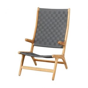 Loungestoel Juul Met Hoge Rug Teak-Pavement Apple Bee