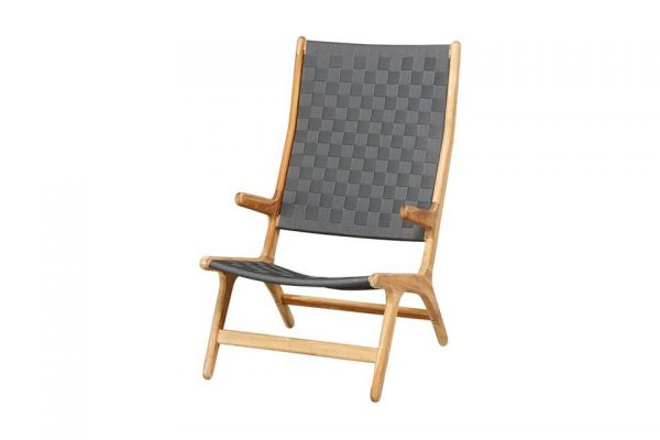 Loungestoel Juul Met Hoge Rug Teak-Pavement Apple Bee