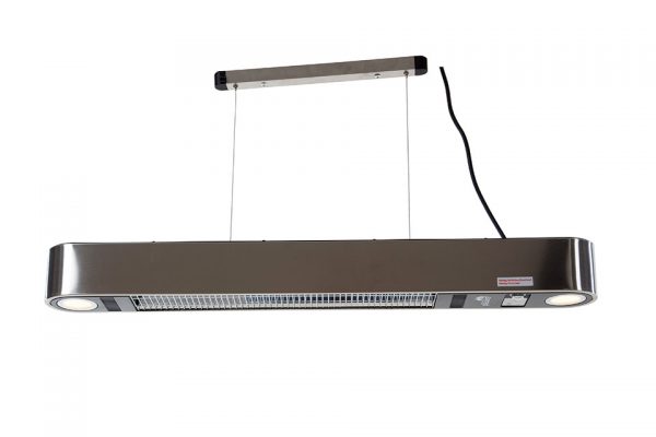 Outtrade Hanging 1500 W Ellips Carbon Fibre Heater with Lights Stainless Steel