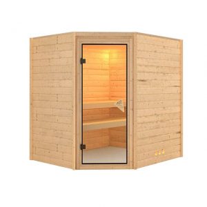 Sauna actiemodel Lydia incl. 9 kW kachel met geïntegreerde bediening - Karibu