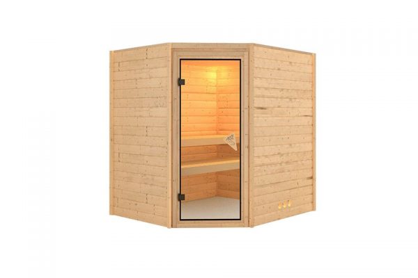 Sauna actiemodel Lydia incl. 9 kW kachel met geïntegreerde bediening - Karibu