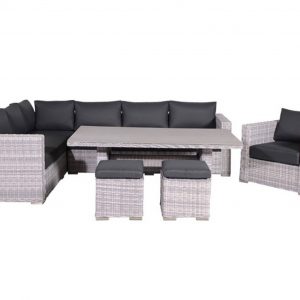 Tennessee lounge dining set links 6-delig - grijs