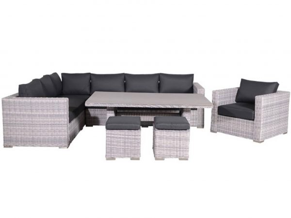 Tennessee lounge dining set links 6-delig - grijs