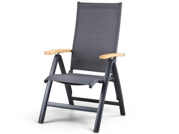 Parro standenstoel antraciet aluminium met teak