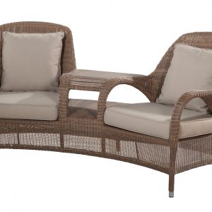 Sussex lounge tuinbank love seat bruin