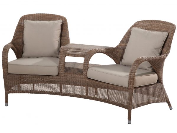 Sussex lounge tuinbank love seat bruin