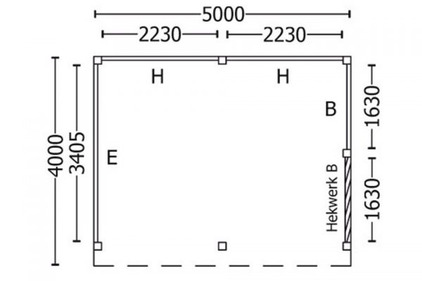 Nvt Tuinhuis / Blokhut Trendhout Buitenverblijf Mensa L 5000mm C