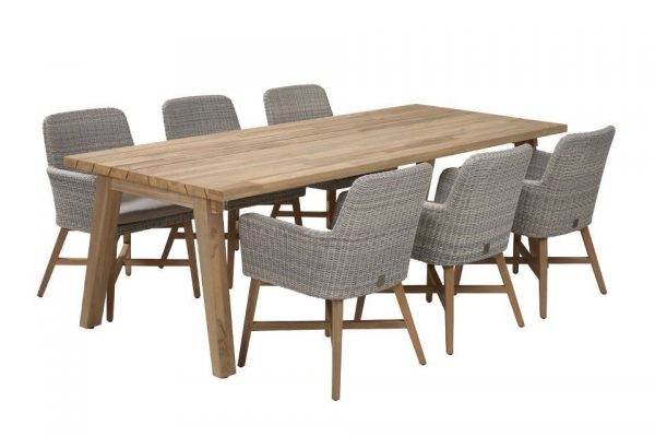 Tuinset Lisboa Polyloom Ice Teak 4 Seasons Outdoor