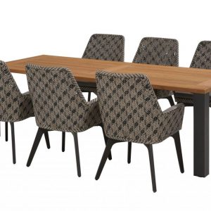 Union Savoy dining tuinset 240x95xH75 cm 7-delig aluminium teak