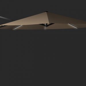 Zweefparasol Solarflex T2 Glow 350cm Taupe Platinum