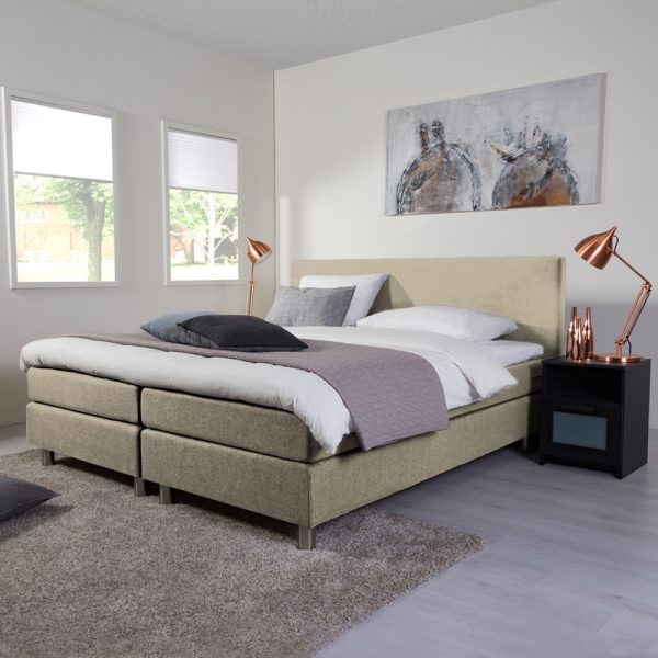 Complete Boxspring set 'Alpine' kleur beige120 x 200