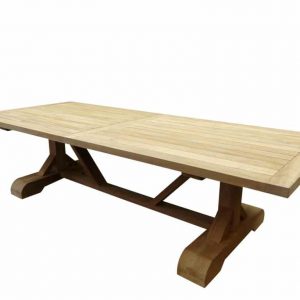 Antigua 300x120x77 teaktafel geschoord