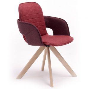 Arco Flux Wood Armchair stoel Divina duo rood
