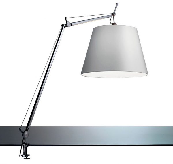 Artemide Tolomeo Mega Tavolo bureaulamp LED met toetsdimmer en tafelklem aluminium
