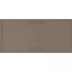 Villeroy & Boch Squaro douchebak 170x80cm bruin met afvoer & ondersteuning