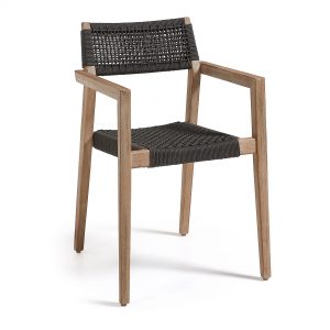 LaForma Corvette Armchair - Houten armstoel - Donkergrijs - Stapelbare armstoel (voor binnen en buiten)