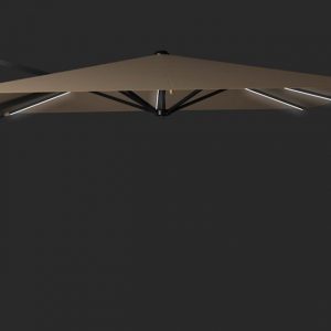 Zweefparasol 300 x 300 cm Solarflex T2 Glow Taupe Platinum