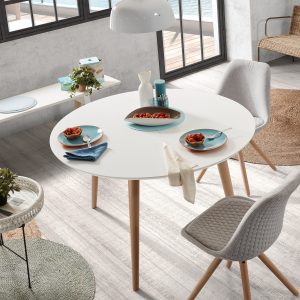 Kave Home ronde uitschuifbare eettafel 'Oqui', 120-200 x 120cm