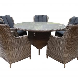 Riccione Darwin dining tuinset 150 cm 6-delig kobo grijs