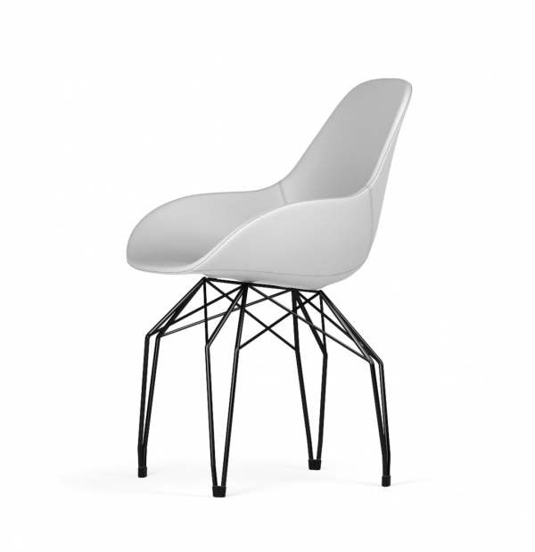 Kubikoff Diamond stoel - Dimple POP shell - Kunstleer - Zwart onderstel -