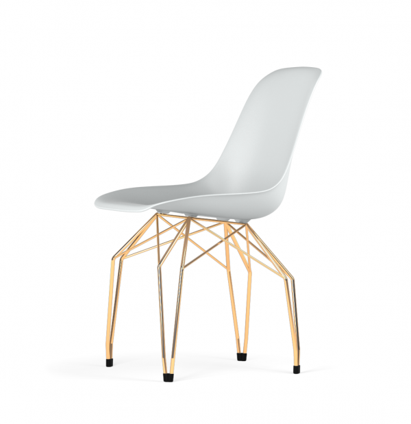 Kubikoff Diamond stoel - V9 Side Chair Shell - Goud onderstel -
