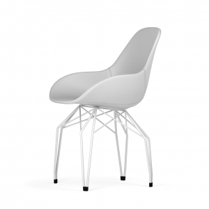 Kubikoff Diamond stoel - Dimple POP shell - Kunstleer - Wit onderstel -