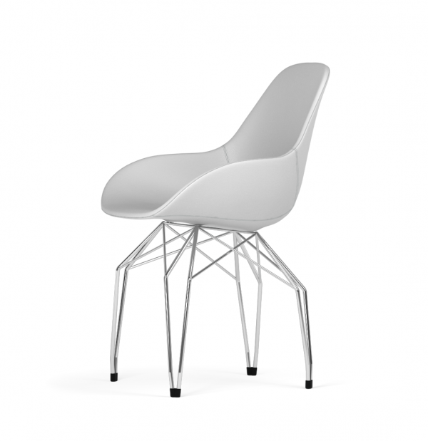 Kubikoff Diamond stoel - Dimple POP shell - Kunstleer - Chroom onderstel -