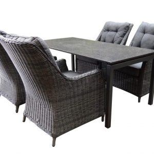 Bergamo Dunham dining tuinset 180x90xH75 cm 5-delig antraciet