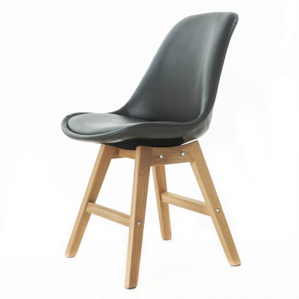Essence Drevo stoel - Kunstleren zitting - Houten onderstel - kuipstoel ? Scandinavisch ? design - eetkamerstoel