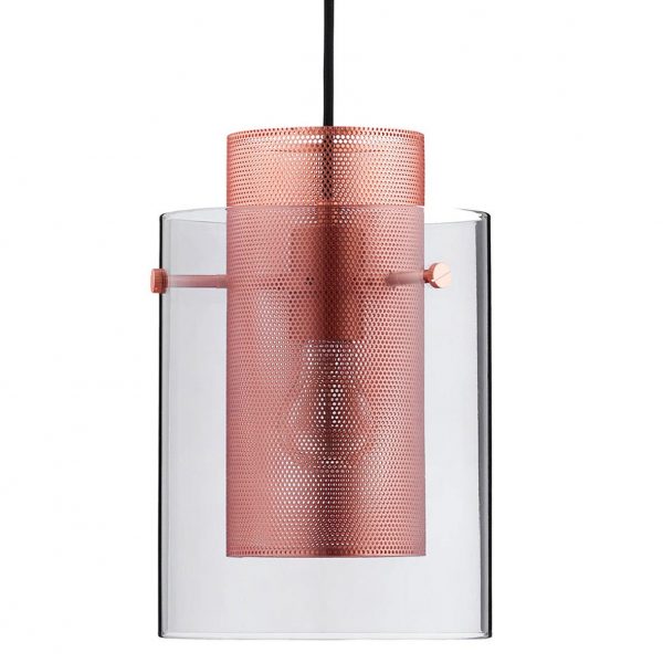 Frandsen Cora hanglamp brushed copper smoke glas