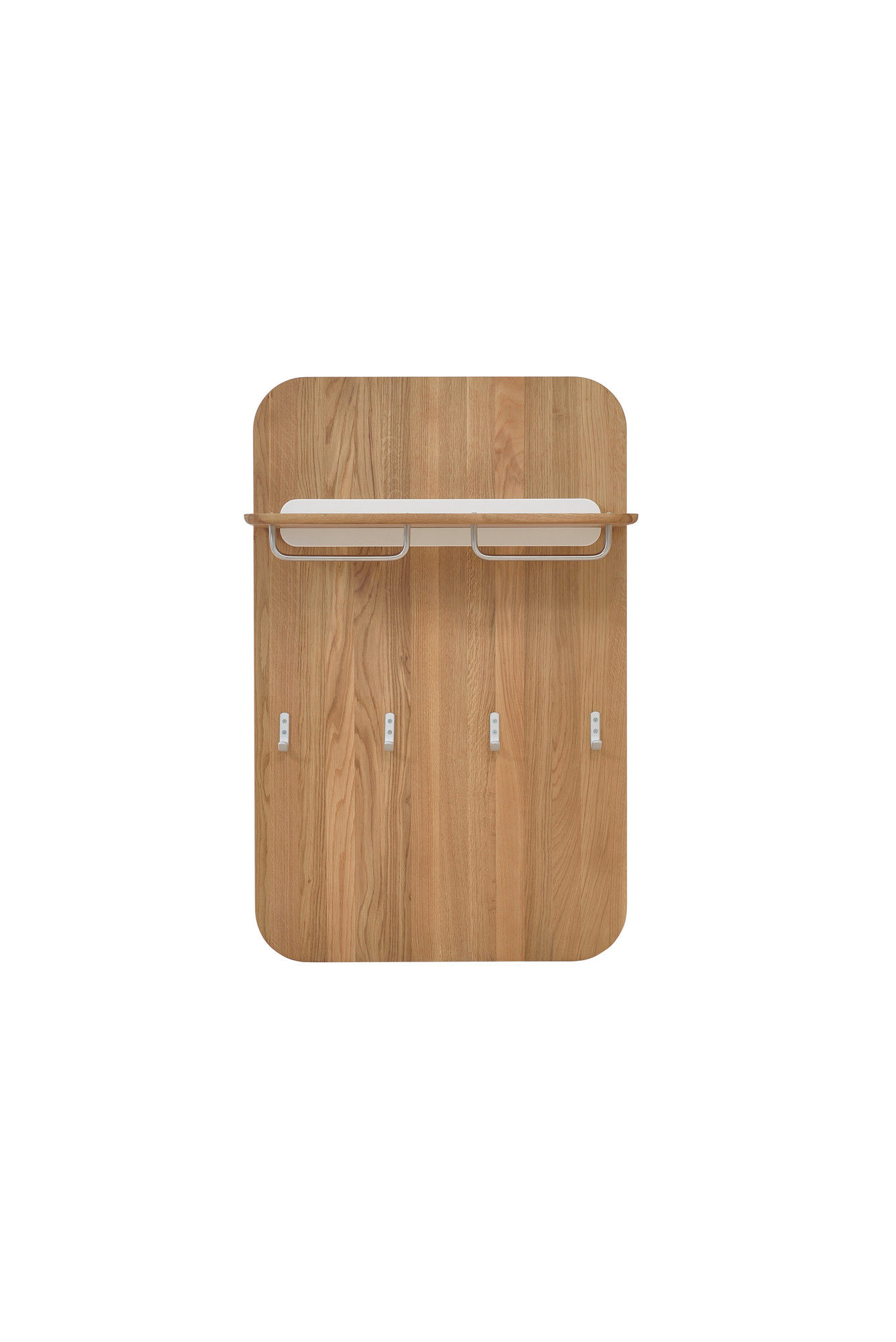 gazzda_ena_wall_coat_kapstok_massief_eikenhout_ronde_vormen_witte_details_witte_laden_lades_design_meubel_.jpg Gazzda Ena Wall Coat Rack - Houten Kapstok - 110 x 70 cm - Naturel - Retro