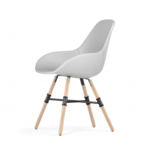 Kubikoff Giro stoel - Dimple POP shell - Kunstleer - Houten onderstel -