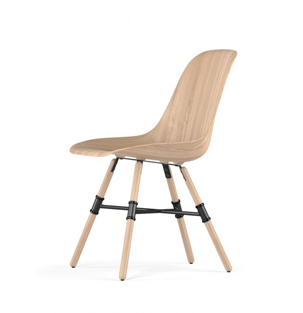 Kubikoff Giro stoel - W9 Side Chair Shell - Houten onderstel -