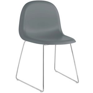 Gubi Gubi 3D HiRek Sled stoel met chroom onderstel Rainy Grey