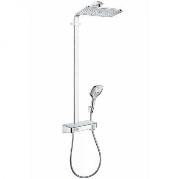 Hansgrohe Raindance select e 360 showerpipe shower tablet ecosmart wit-chroom