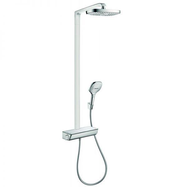 Hansgrohe Raindance select e300 ecosmart 2jet showerpipe met douchegarnituur wit-chroom