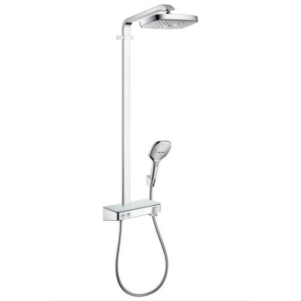 Hansgrohe Select shower tablet thermostaat met raindance sel.e300 2jet-showerpipe chroom