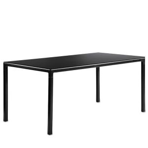 Hay Table T12 tafel rechte hoeken - frame: zwart - top: zwart linoleum - 200x95x74