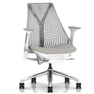 Herman Miller Sayl bureaustoel wit aluminium onderstel