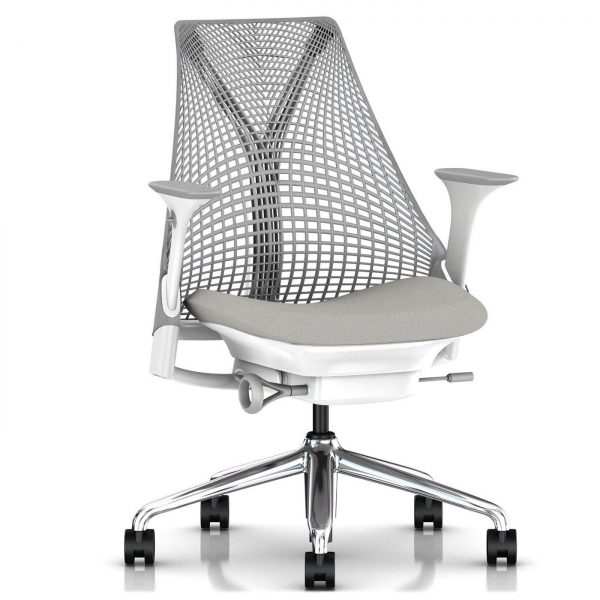 Herman Miller Sayl bureaustoel wit aluminium onderstel