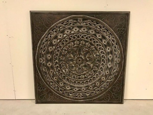 Houten wandpaneel Palma burned grey 120 x 120 cm