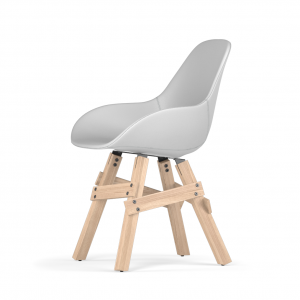 Kubikoff Icon stoel - Dimple POP shell - Kunstleer - Eikenhouten onderstel -