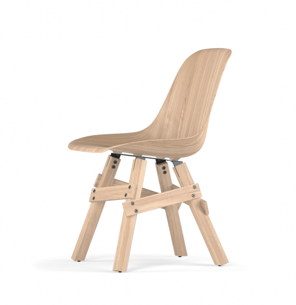 Kubikoff Icon stoel - W9 Side Chair Shell - Eikenhouten onderstel -