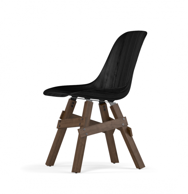 Kubikoff Icon stoel - W9 Side Chair Shell - Walnoten onderstel -
