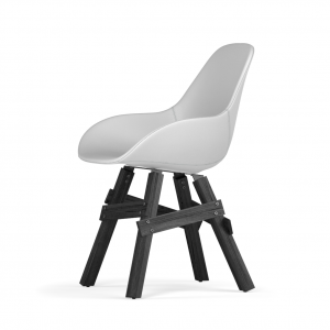 Kubikoff Icon stoel - Dimple POP shell - Kunstleer - Zwart onderstel -