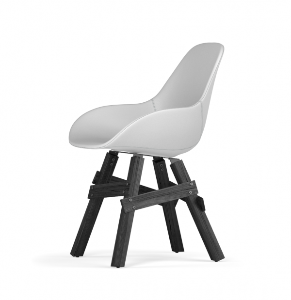 Kubikoff Icon stoel - Dimple POP shell - Kunstleer - Zwart onderstel -