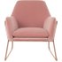 Frame fauteuil, zachtroze fluweel en rosegoud