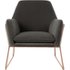 Frame fauteuil, betongrijs fluweel en rosegoud