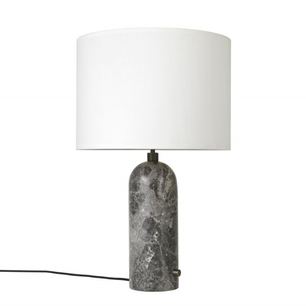 Gravity S tafellamp grey marble - witte kap